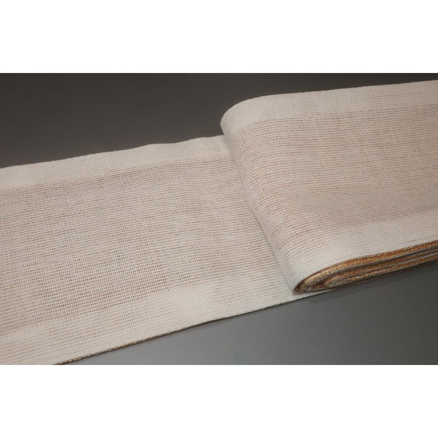 上州本麻上布К弩級の逸品夏の麻 男角帯 枇杷麻色の吹き流し縞