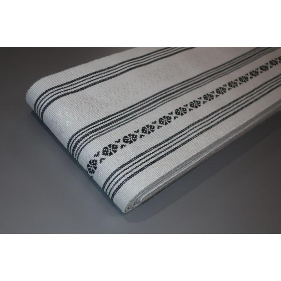 若狭献上角帯04 ライトグレー地の献上柄 Κ本袋仕立て 綿100% 着物浴衣茶道弓道にお勧め