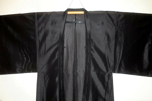 【平絽】男性用洗える黒無地夏羽織「M・L・LLの3サイズ」 【平絽】男性用洗える黒無地夏羽織「M・L・LLの3サイズ」
