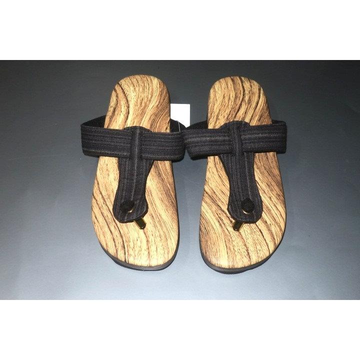 下駄サンダル 26.0cm К墨灰色の矢鱈縞