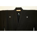 本格染め抜き紋仕上げ【女性用クイーンサイズ】洗える黒紋付着物単衣 袴用 化繊縮緬地 裄68弱丈105К新品 弓道・能楽・武道家向 拾
