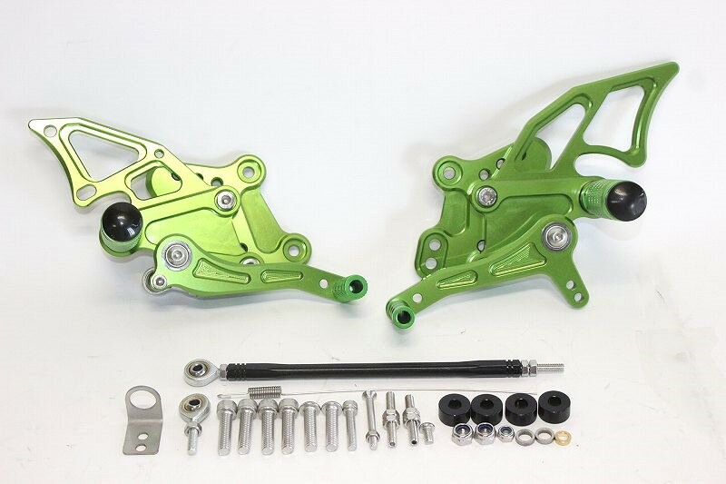 NINJA250 NINJA300 EX250L 2013年- EX300 調整式 バックステップセット CNC 緑 Bタ...