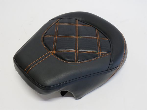 TRIUMPH - Harley 用 CVO Touring Electra Street Glide 2009-2022 カスタム パッセンジャーシート リアシート 黒橙