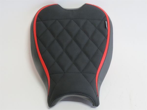 ducati用 Streetfighter V2 ストリートファイター 2022 以降 フロント シート カスタム 10mm アップ ダイアモンド 黒赤