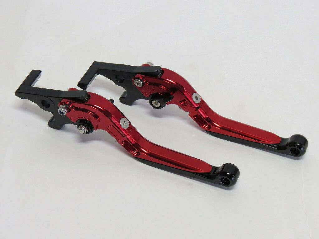 t-max TMAX 500 2001-2007 CNC ブレーキレバーセット 角度調整 長さ調整 可倒式 B 赤