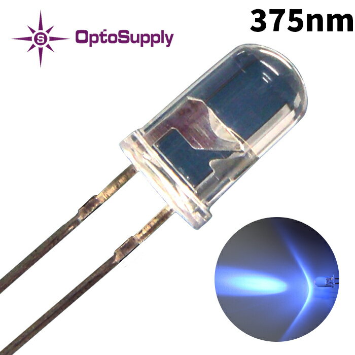 LED _CI[h 5mm Ce^ O OptoSupply 375nm OSV2YL5111A 10