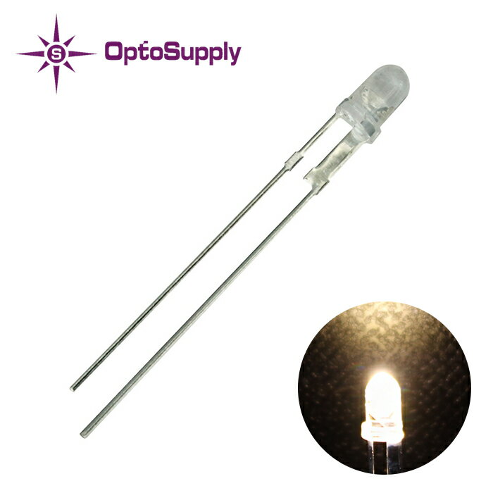 LED ˤƷ 3mm Warm White OptoSupply Deluxe Power 20000mcd 50mA OSM54L3131P 50