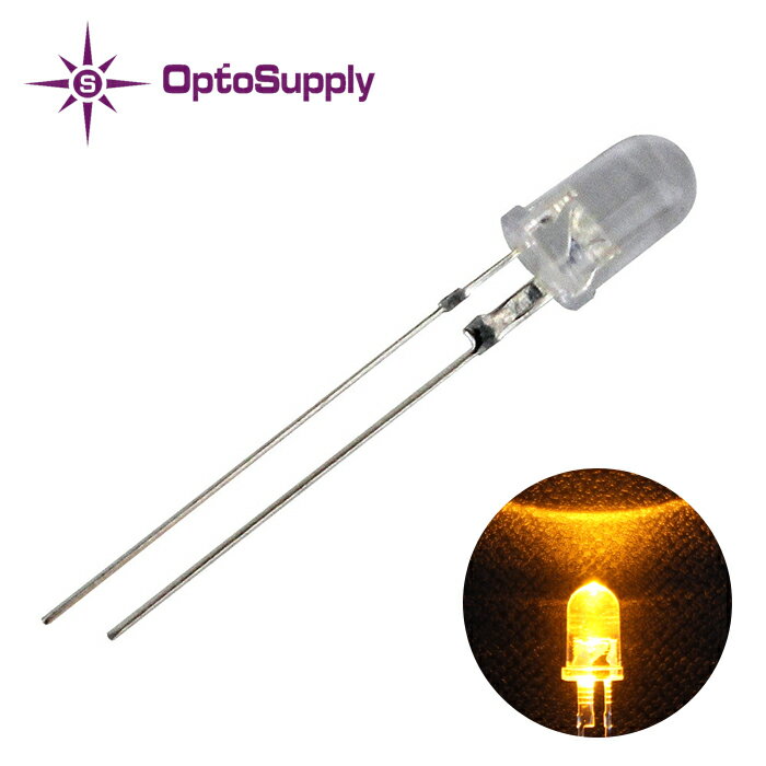 LED _CI[h 5mm Ce^ Yellow OptoSupply Deluxe Power 100000mcd 70mA 15deg OS5YKA5111P 10