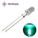 LED _CI[h 5mm Ce^ Bluish Green OptoSupply Deluxe Power 100000mcd 50mA 15deg OSG38A5111P 10