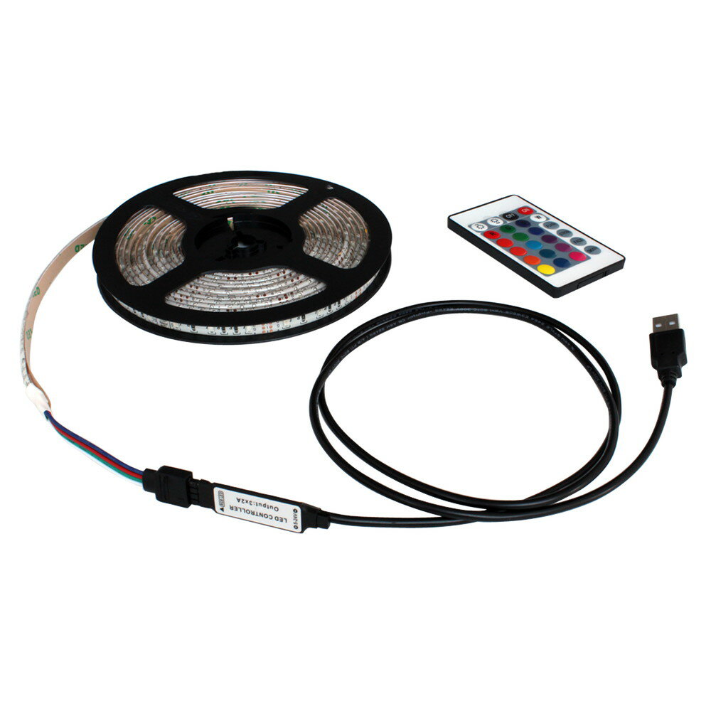 USB ή LEDɿơץ饤300cm RGB/ե[3528 SMD] 24⥳ ١ DC5V