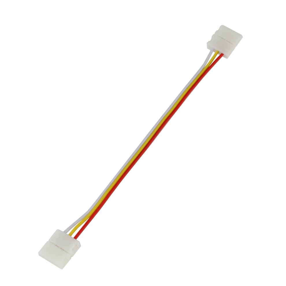 デュアル(白/電球色)LEDテープライト用接続ケーブル 非防水 10mm コネクタ 両端子 14cm