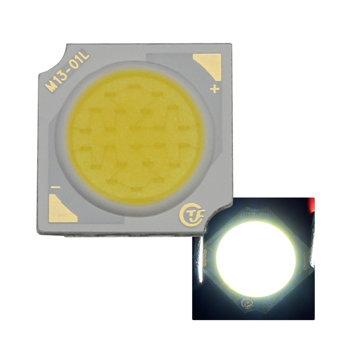 COB 1313 12W LEDモジュール 白色 36-41V 320mA 6000-6500K 110-120lm 80Ra