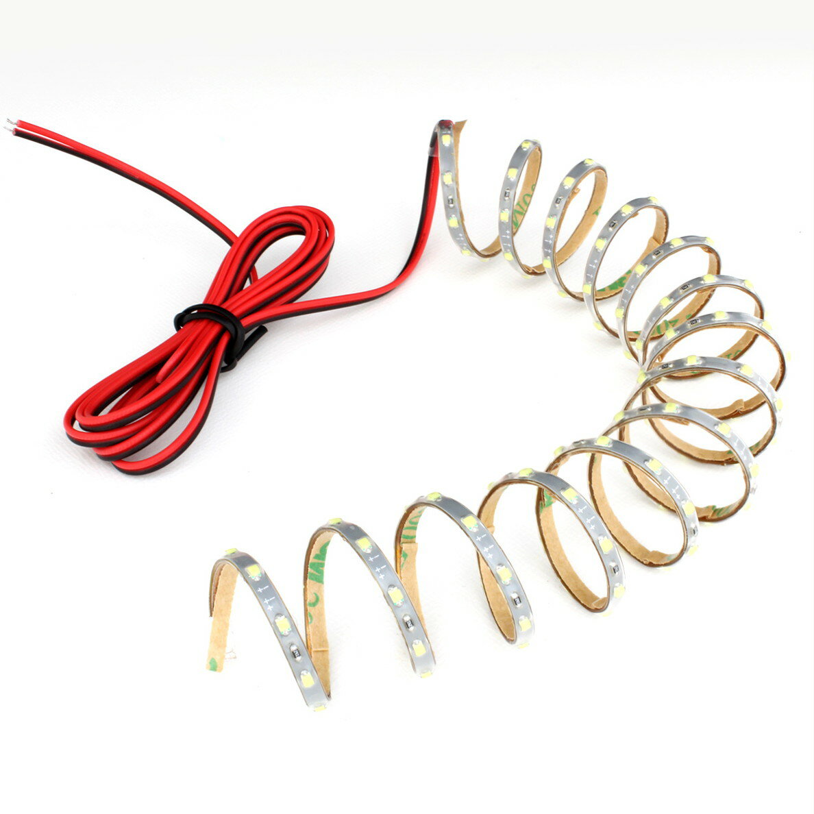 LEDテープライト 非防水 12V 30cm 超極細 高密度 2.5mm幅 1チップ 灰色ベース ケーブル1m 片端子