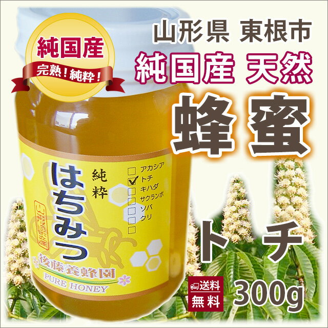 はちみつ ハチミツ 蜂蜜 国産 送料無料 ギフト 【 山形産　完熟 はちみつ （トチ ） 300g 】 訳あり そば 百花 アカシア ケンポナシ トチ さくらんぼ キハダ 農産物 ポイント消化 100円 300円 500円 お中元 ギフト プレゼント