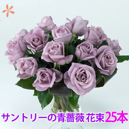 青いバラ ブルーローズ サントリー 25本 奇跡の薔薇 花束 ブーケ 父の日 お中元 誕生日 ギフト 結婚記念日 バラ あおい 本物 花言葉 青薔薇 奇跡 卒業 入学 送別 青バラ お祝い 退職 おしゃれ 値段 送料無料 生花 お供え 108本 花ギフト