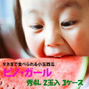小玉スイカ 山形 送料無料 【 ピノガール 秀4L 2玉入り 3ケース 】 尾花沢スイカ 山形産 小玉すいか 敬老の日 お彼岸 西瓜 贈答用 訳あり すいか 農産物 お中元 1 玉 の 収穫 時期 見分け 方 訳あり 金色 羅王