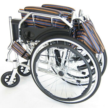 車椅子 軽量 折り畳み 自走式車いす 介護 介助 全3色 送料無料 モスキー ボサノバストライプ A103-AKV カドクラ