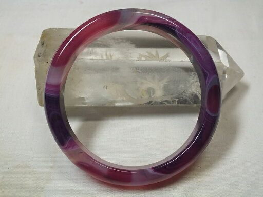 ■龍香堂■☆紫系瑪瑙(メノウ)大型バングル58mm ■龍香堂■☆紫系瑪瑙(メノウ)大型バングル58mm