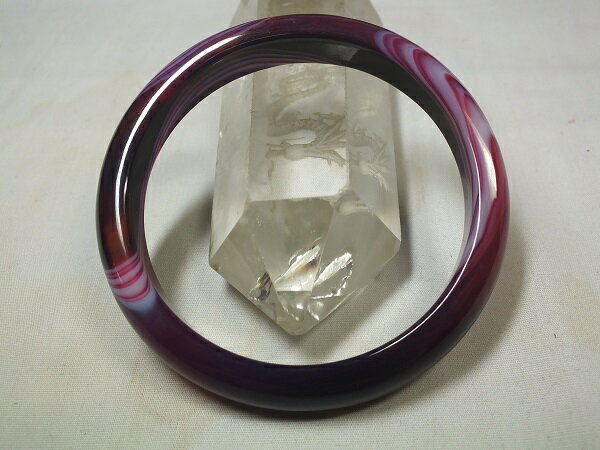 ■龍香堂■☆紫系瑪瑙（メノウ）大型バングル60mm