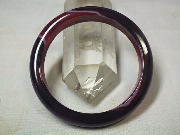 ■龍香堂■☆紫系瑪瑙（メノウ）バングル62mm