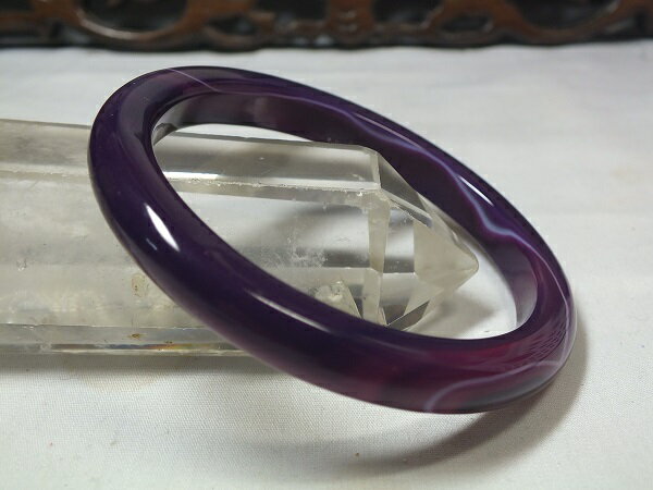 ■龍香堂■☆紫系瑪瑙（メノウ）バングル62mm 2