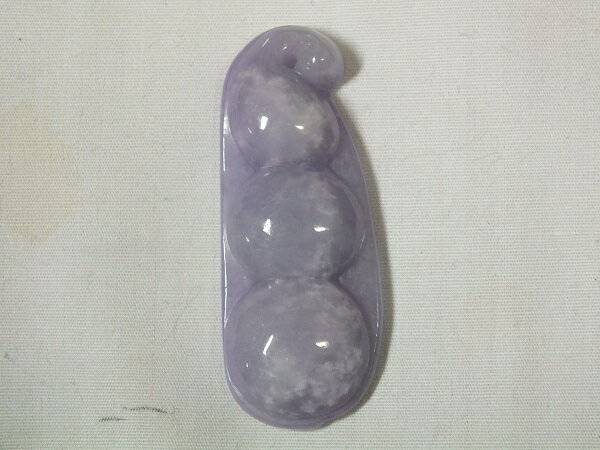 ■龍香堂■☆ミャンマーラベンダー氷種翡翠トップ「福豆」54mm
