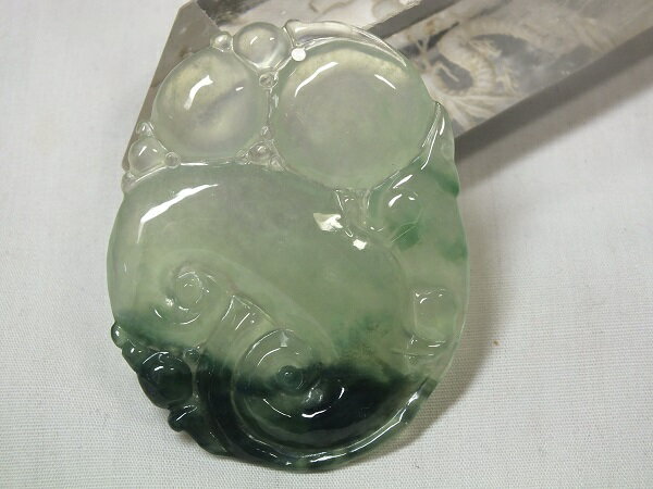■龍香堂■☆ミャンマー氷種翡翠トップ「大如意」54mm