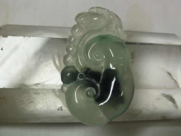 ■龍香堂■☆ミャンマー氷種翡翠トップ「大如意」45mm