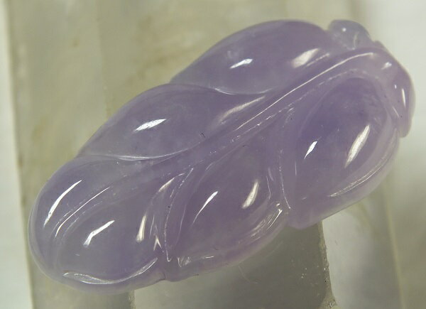 ■龍香堂■☆ミャンマーラベンダー氷種翡翠（アイスジェダイト）トップ「福葉」39mm（d38）