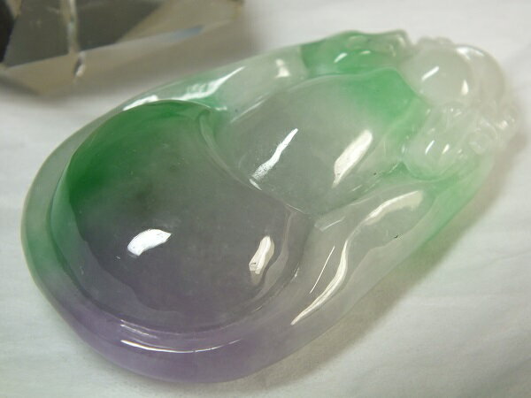 ■龍香堂■☆ミャンマー翡翠（ひすい）トップ宝珠51mm（y3）