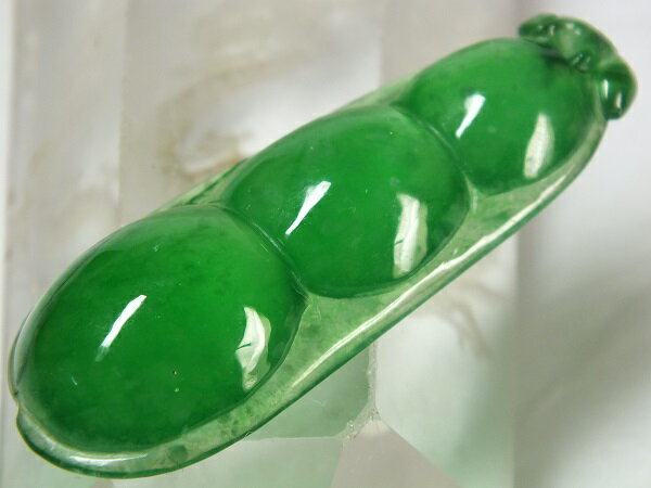 ■龍香堂■☆ミャンマー氷種翡翠（アイスジェダイト）トップ福豆51mm（y8）