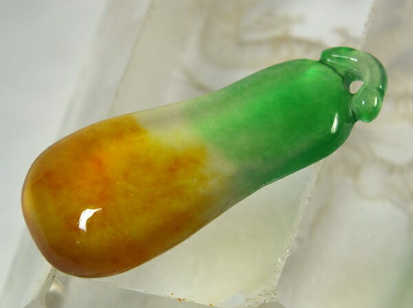 ■龍香堂■☆ミャンマー氷種翡翠（アイスジェダイト）トップ甜瓜31mm（f18）