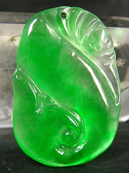 ■龍香堂■☆ミャンマー氷種翡翠（ひすい）トップ「如意」39mm（f3）