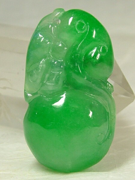 ■龍香堂■☆ミャンマー氷種翡翠（ひすい）トップ「宝珠」43mm（s1）