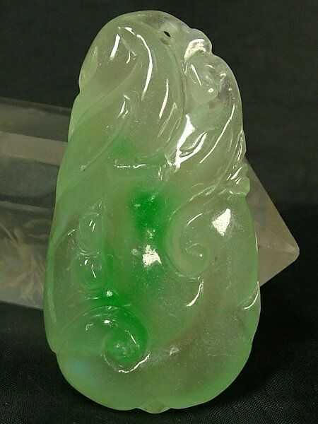 ■龍香堂■☆ミャンマー氷種翡翠（ひすい）トップ「大如意」57mm（s5）