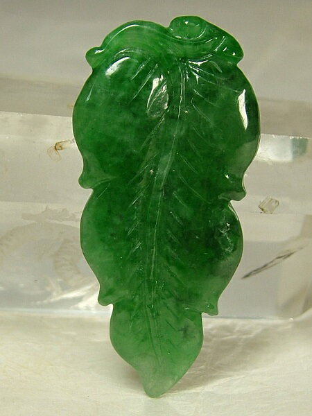 ■龍香堂■☆ミャンマー翡翠（ひすい）トップ「福葉」48mm（s23）