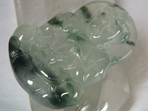 ■龍香堂■☆ミャンマー氷種翡翠（アイスジェダイト）トップ観音47mm（f8）