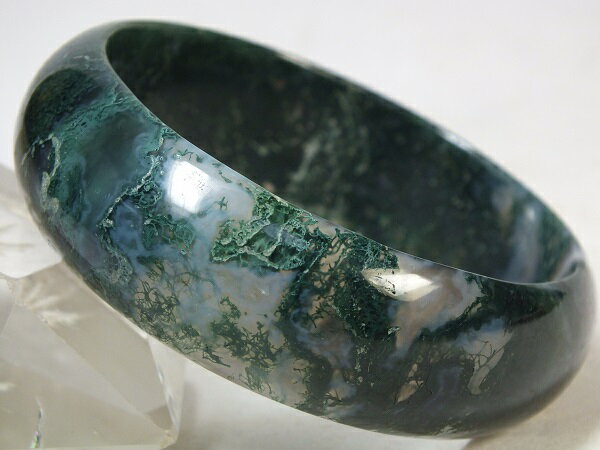 ■龍香堂■☆氷種水草瑪瑙（モスアゲート）大型バングル60mm（v10）