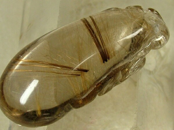 ■龍香堂■☆紅ルチル（赤針水晶）トップ甜瓜38mm（v19）