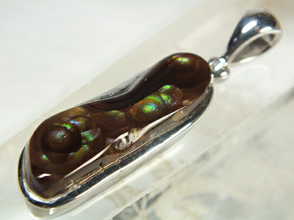 ■龍香堂■☆ファイアーアゲート銀枠ペンダントトップ33mm