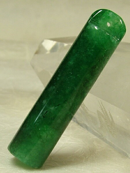 ■龍香堂■☆ミャンマー翡翠（ひすい）円柱型ペンダントトップ（51mm）