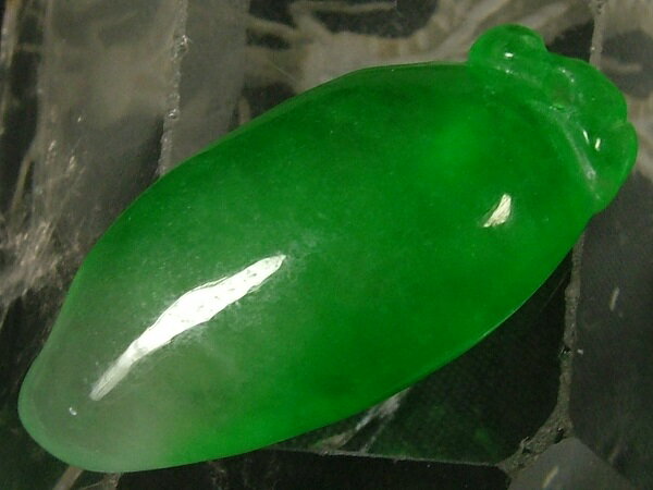 ■龍香堂■☆ミャンマー氷種翡翠（アイスジェダイト）トップ「甜瓜」27mm（k12）