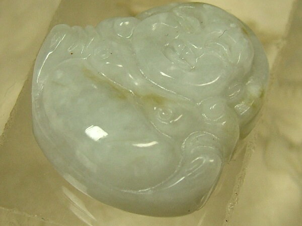 ■龍香堂■☆A貨ミャンマー翡翠（ひすい）トップ「布袋」19mm（v1）