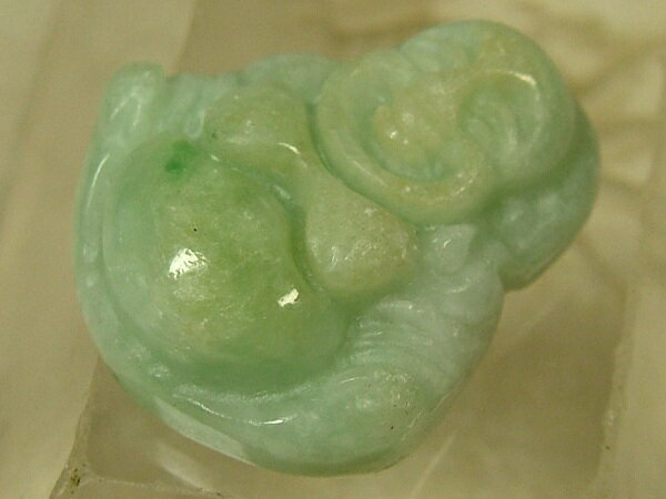 ■龍香堂■☆A貨ミャンマー翡翠（ひすい）トップ「布袋」19mm（v2）