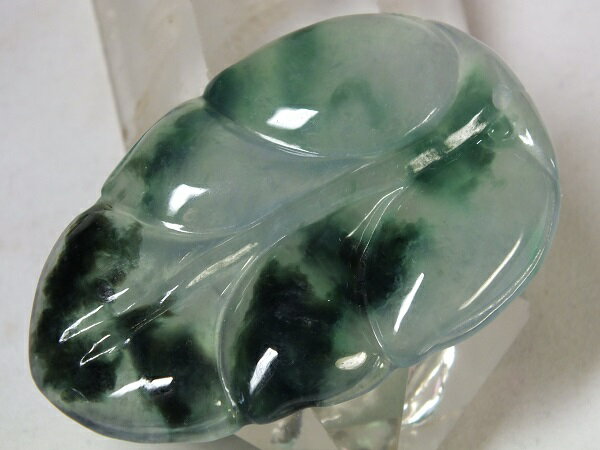 ■龍香堂■☆ミャンマー氷種翡翠（アイスジェダイト）トップ「福葉」56mm（f4）