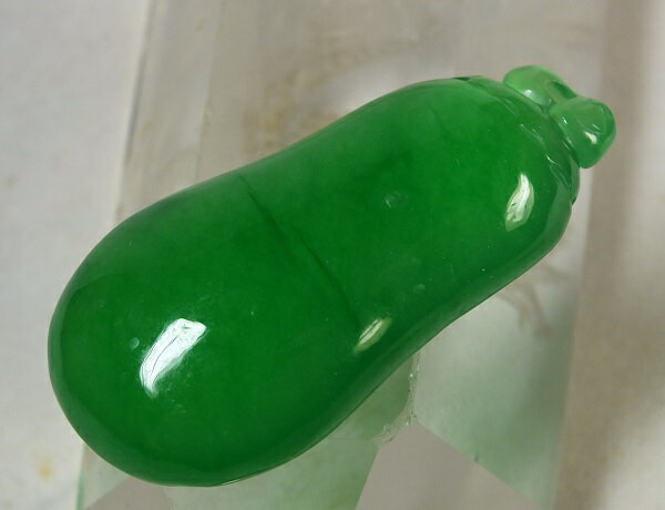 ■龍香堂■☆ミャンマー氷種翡翠（アイスジェダイト）甜瓜トップ44mm（j33）