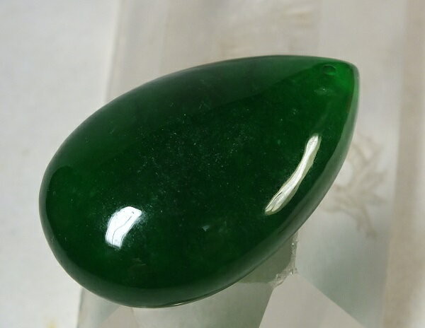 ■龍香堂■☆ミャンマー氷種翡翠（アイスジェダイト）雫型トップ40mm（j35）