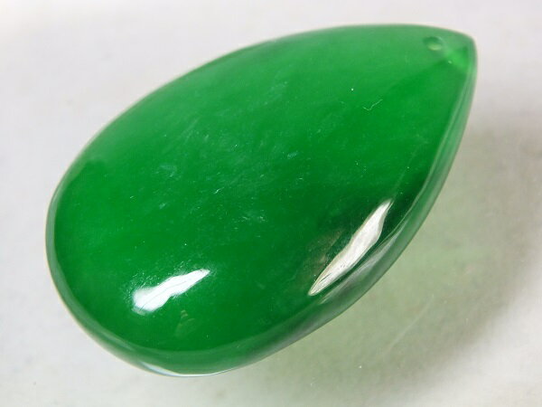 ■龍香堂■☆ミャンマー氷種翡翠（アイスジェダイト）雫型トップ41mm（j37）