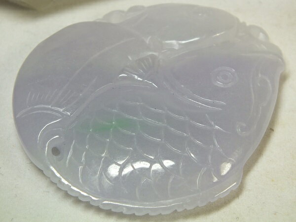 ■龍香堂■☆ミャンマーラベンダー翡翠（ひすい）福鯉トップ54mm（r19）