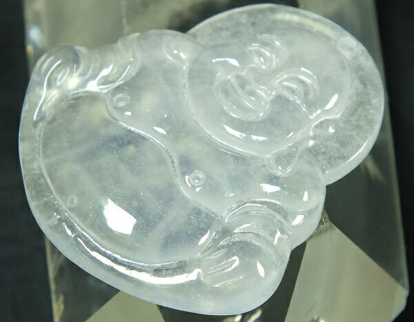 ■龍香堂■☆ミャンマー氷種翡翠（アイスジェダイト）トップ布袋38mm（t8）